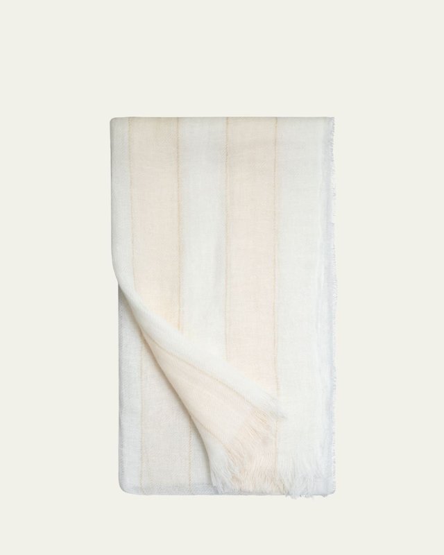 Lurex Stripe Linen Scarf